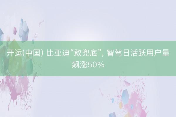 开运(中国) 比亚迪“敢兜底”， 智驾日活跃用户量飙涨50%